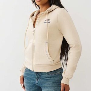 TRUE RELIGION Contrast Stitch Zip Hoodie- Size-M
